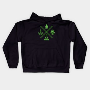 Beer Ingredients (green) Kids Hoodie